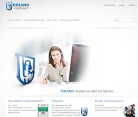 Screenshot der Roland Assistance Website