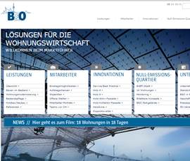 Screenshot der B & O Website