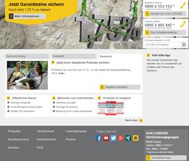 Screenshot der HUK Coburg Website