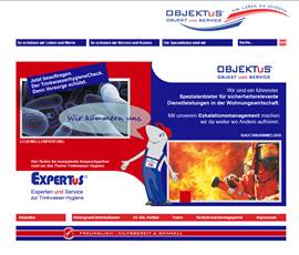 Screenshot der Objektus Website